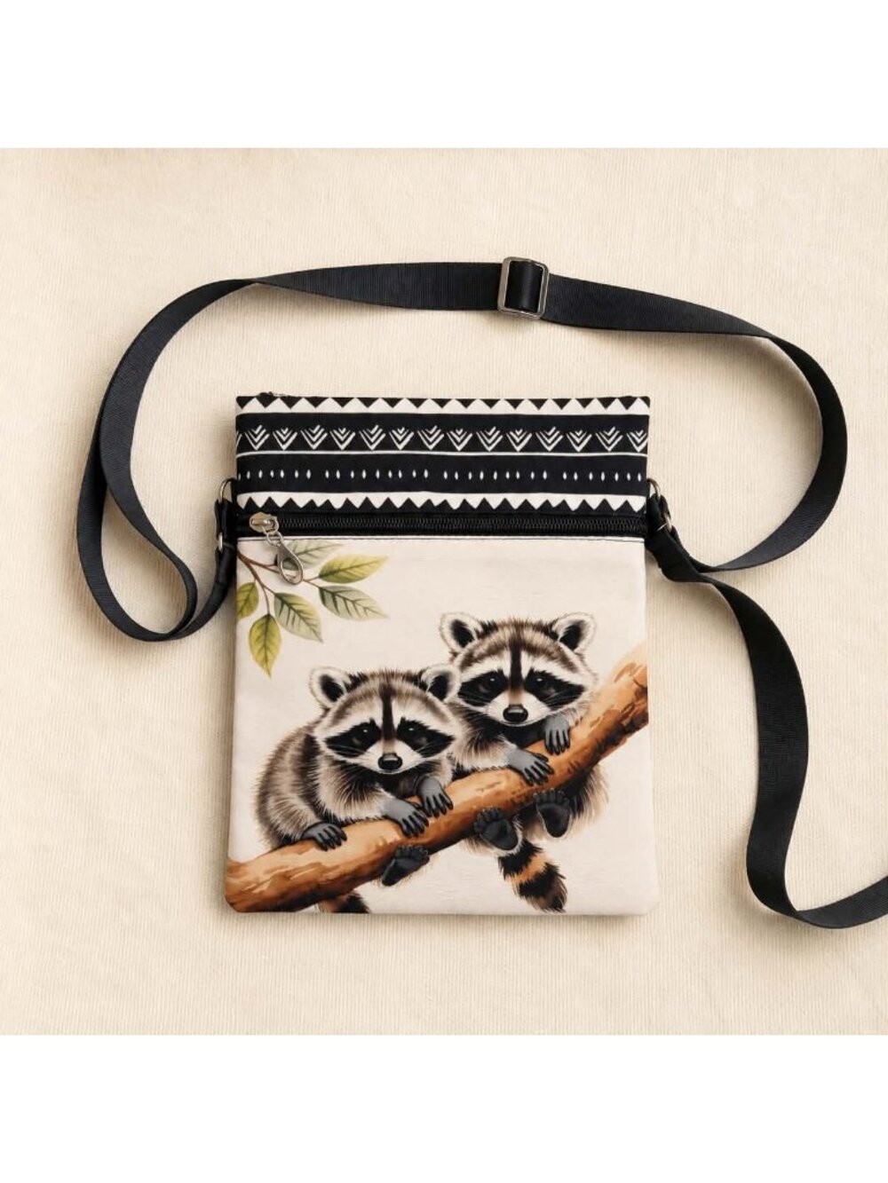Two Raccoons Crossbody Phone Bag